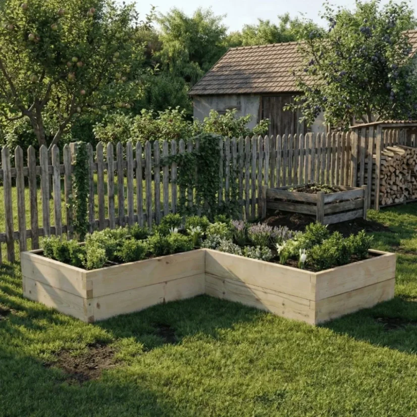 ZvP Modulární vyvýšený záhon Tvar L