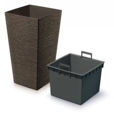Květináč FURU SQUARE ECO WOOD 24cm kávový