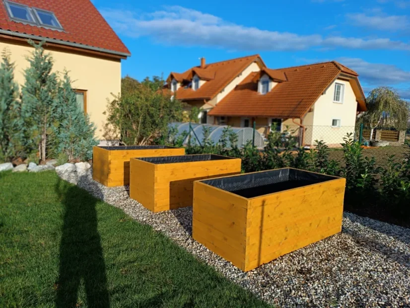 Vyvýšené záhony 200x100x80 odstín borovice