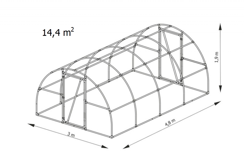 Obloukový fóliovník Lemar A4 - 4,8 x 3 x 2,1 m