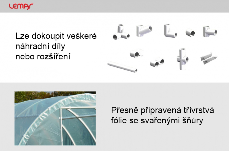 Obloukový fóliovník Lemar AW8 - 8 x 3 x 2,1 m