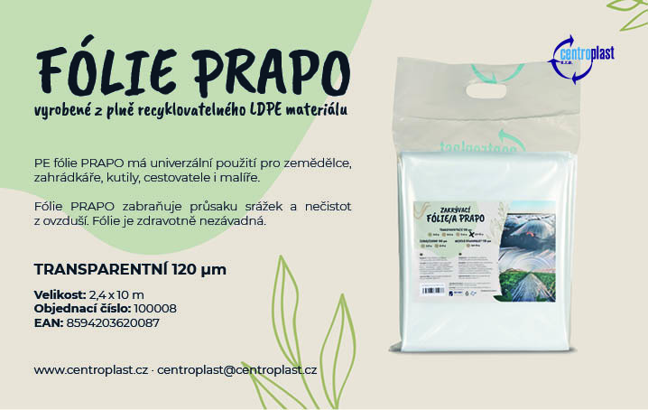 Centroplast fólie na fóliovník PRAPO 2,4 x 10 m medová
