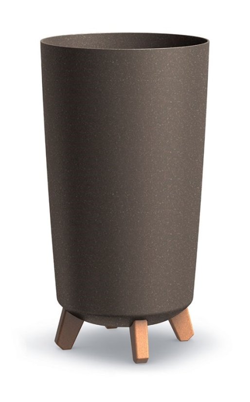 Květináč GRACIA TUBUS SLIM ECO WOOD kávový 23,9cm