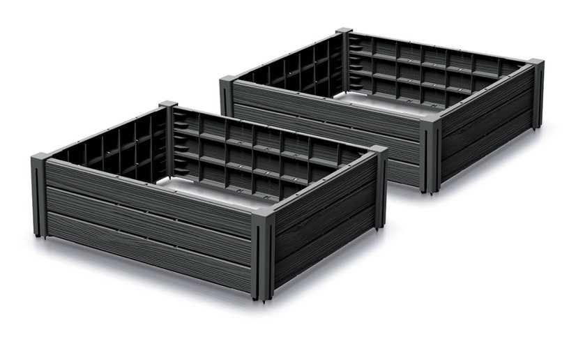 Vyvýšený záhon 2 ks BASE PLANT 75,6 cm - barva: antracit