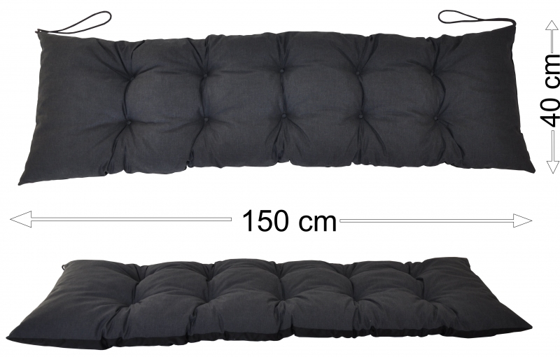 Podsedák 150x40 - Barva polstru: Tmavě šedý melír