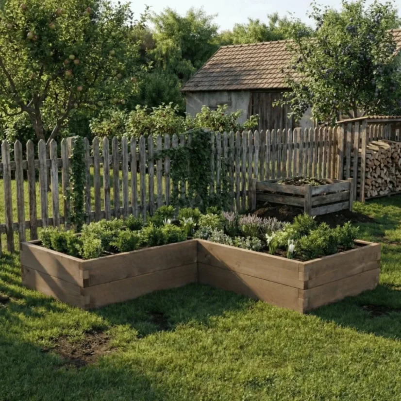 ZvP Modulární vyvýšený záhon Tvar L
