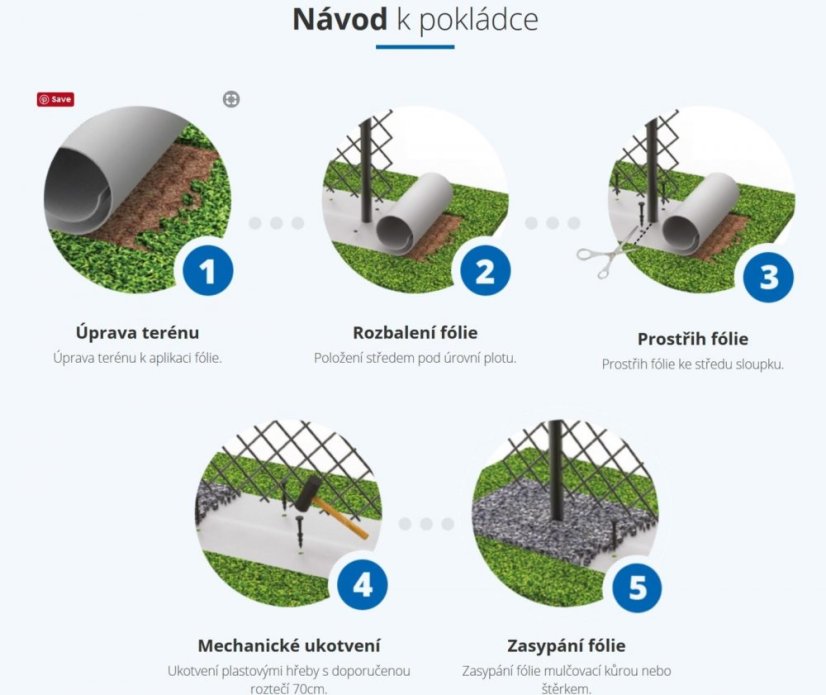 PLOTFOL fólia š. 25 cm/hr. 1,35 mm/rola 50 m + 100 klincov