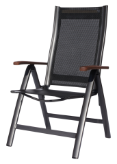 ASS COMFORT zahradní polohovací křeslo hliníkové - antracit + černá