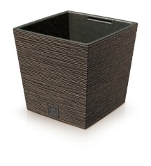 Květináč FURU SQUARE LOW ECO WOOD 24cm kávový