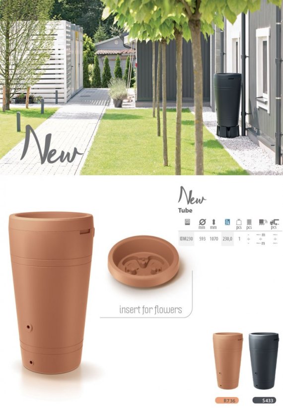 Prosperplast sud na dešťovou vodu TUBE 230 l