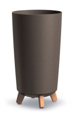 Květináč GRACIA TUBUS SLIM ECO WOOD kávový 23,9cm