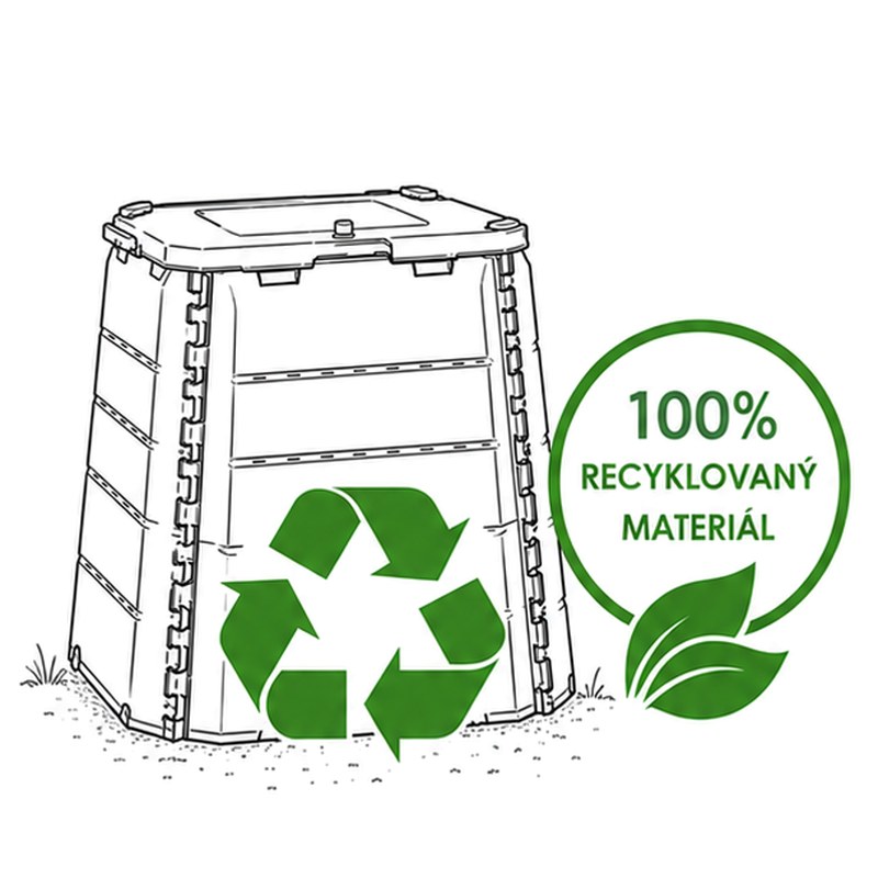 Kompostér vyrobený zo 100 % recyklovaného materiálu